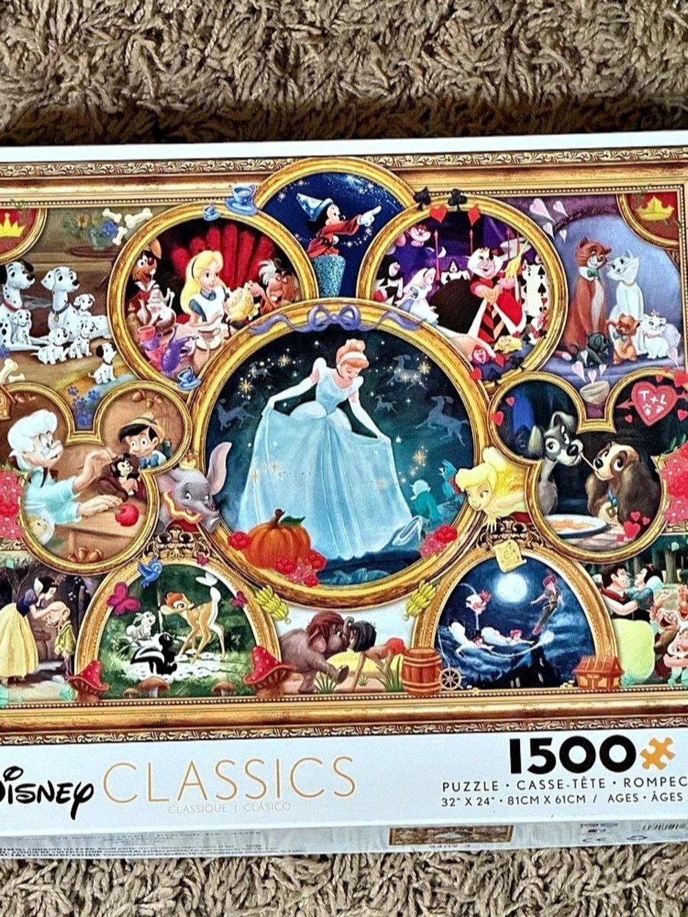 Ceaco Disney Classics 1500 Piece Interlocking Cardboard Jigsaw Puzzle Multicolor
